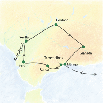 Reiseroute Andalusien